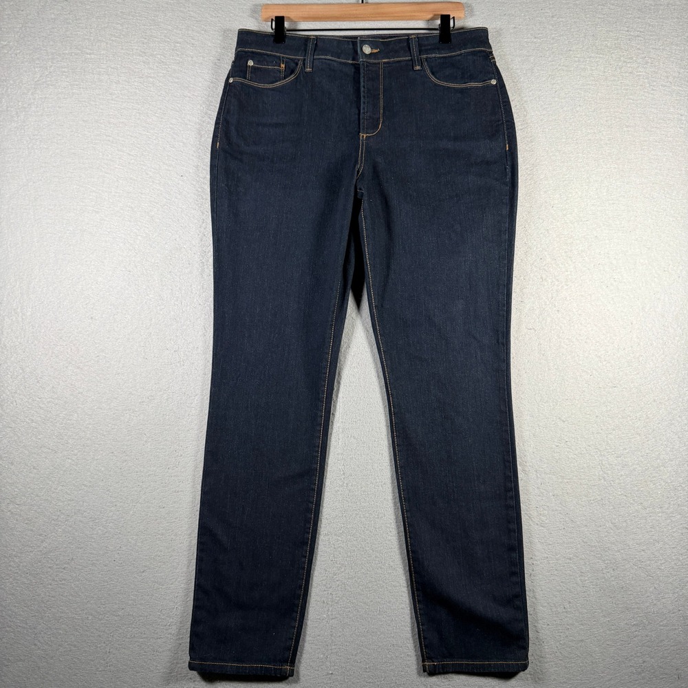 NYDJ Ami Skinny Legging Jeans Dark Indigo Blue Lift Tuck M95C74LT Womens 14